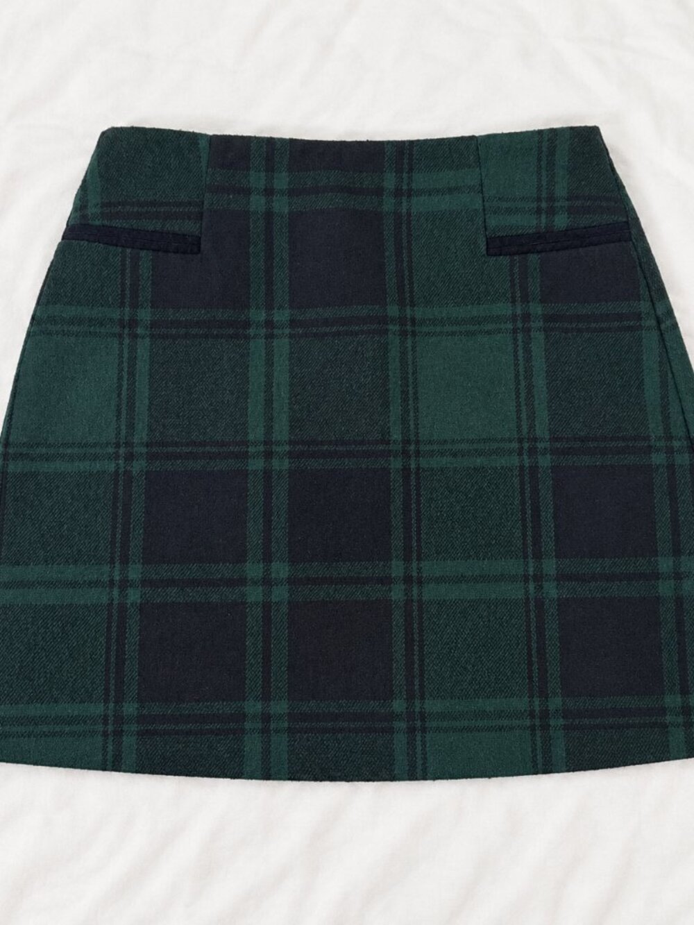 Copper Key XS Green Black Plaid Mini Skirt Blackwatch Dark Academia